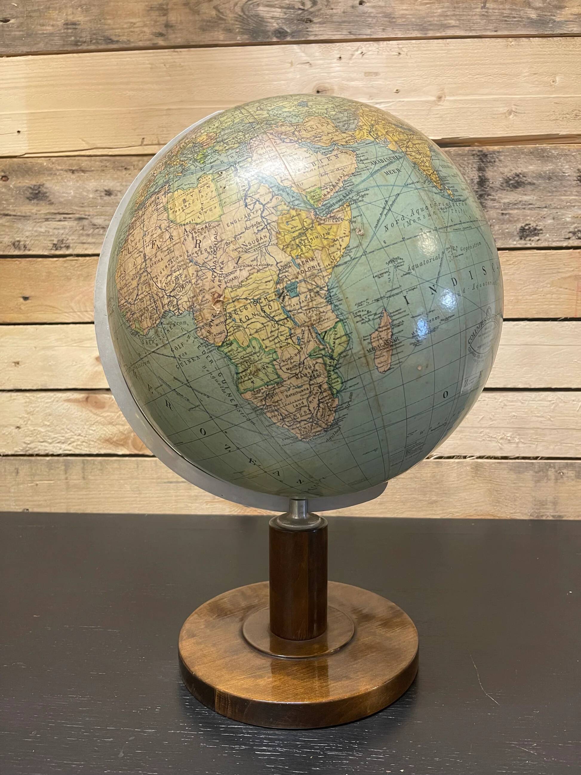 Vintage 1950s German table globe by renowned makers Columbus