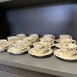 Set of 12 purple floral coffee cups in Limoges porcelain - Théodore Haviland