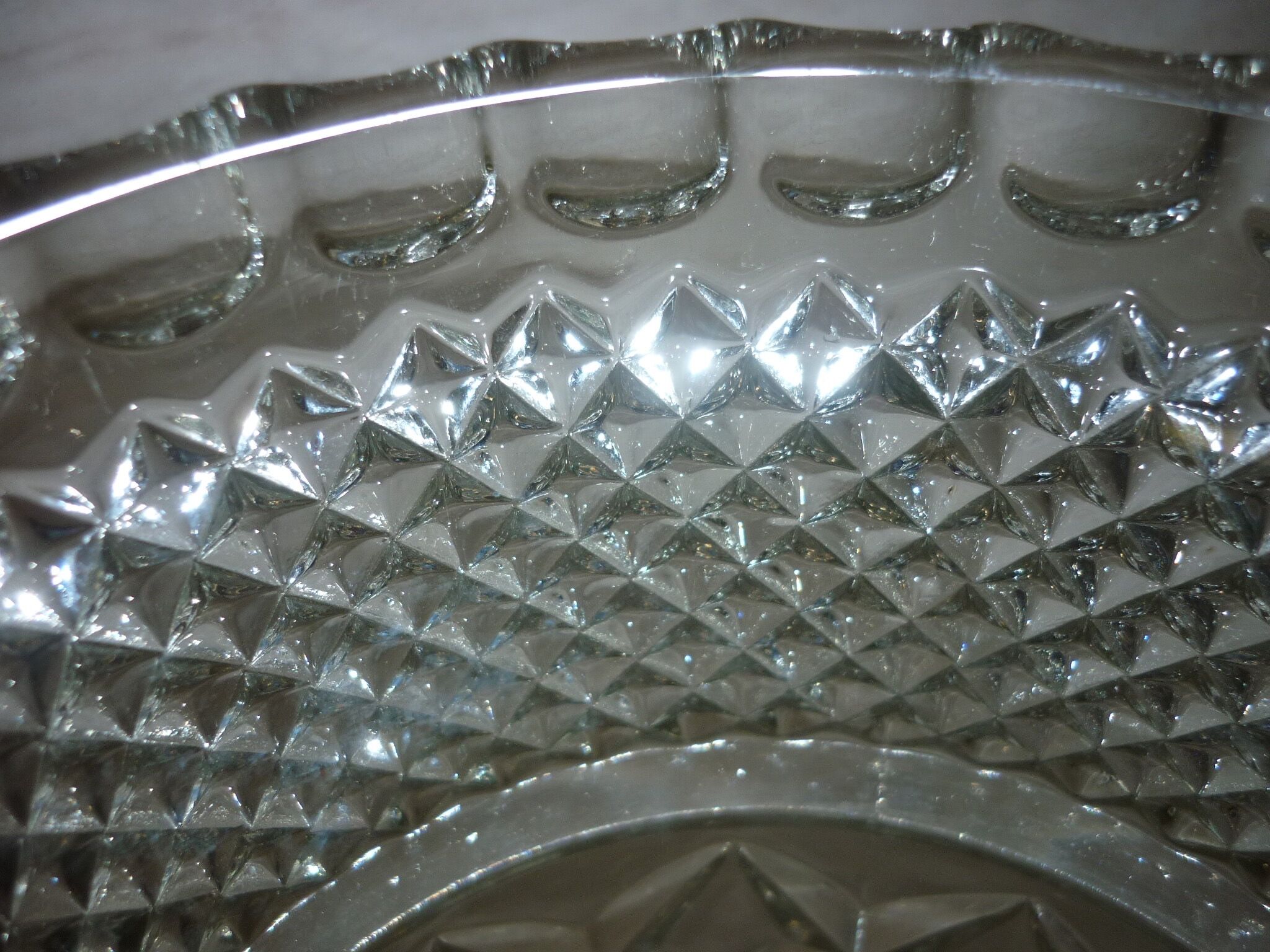 Vintage pressed molded glass vase