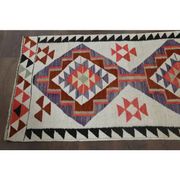1970s Turkish Oushak Handmade Wool Cotton Beige Runner Rug 89x344