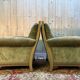Pair of Club style armchairs / Louis XVI in gilded wood