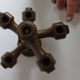 Adjustable wooden turned candelabra, 1970s.
