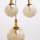 Vintage Set of three Glashutte Limburg hanging lamps, 1960s Germany.