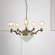 Lustre vintage en laiton et verre, années 40