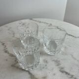 Set of three crystal whiskey glasses