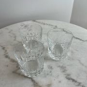 Set of three crystal whiskey glasses