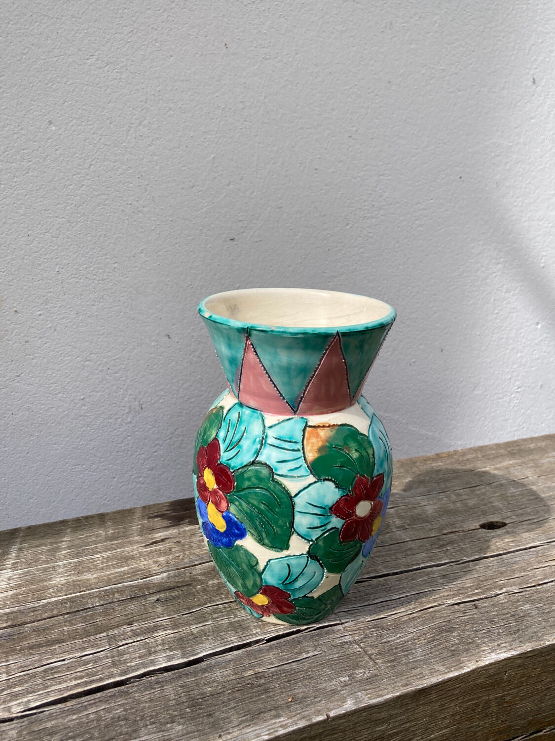 Monaco style ceramic flower vase 1950