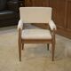 Art Deco modernist armchair in ash and cream boucle by Pierre Gouffé 1940s