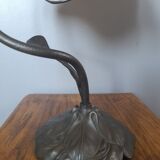 Table lamp bronze and stained glass, Tiffany style, 1991