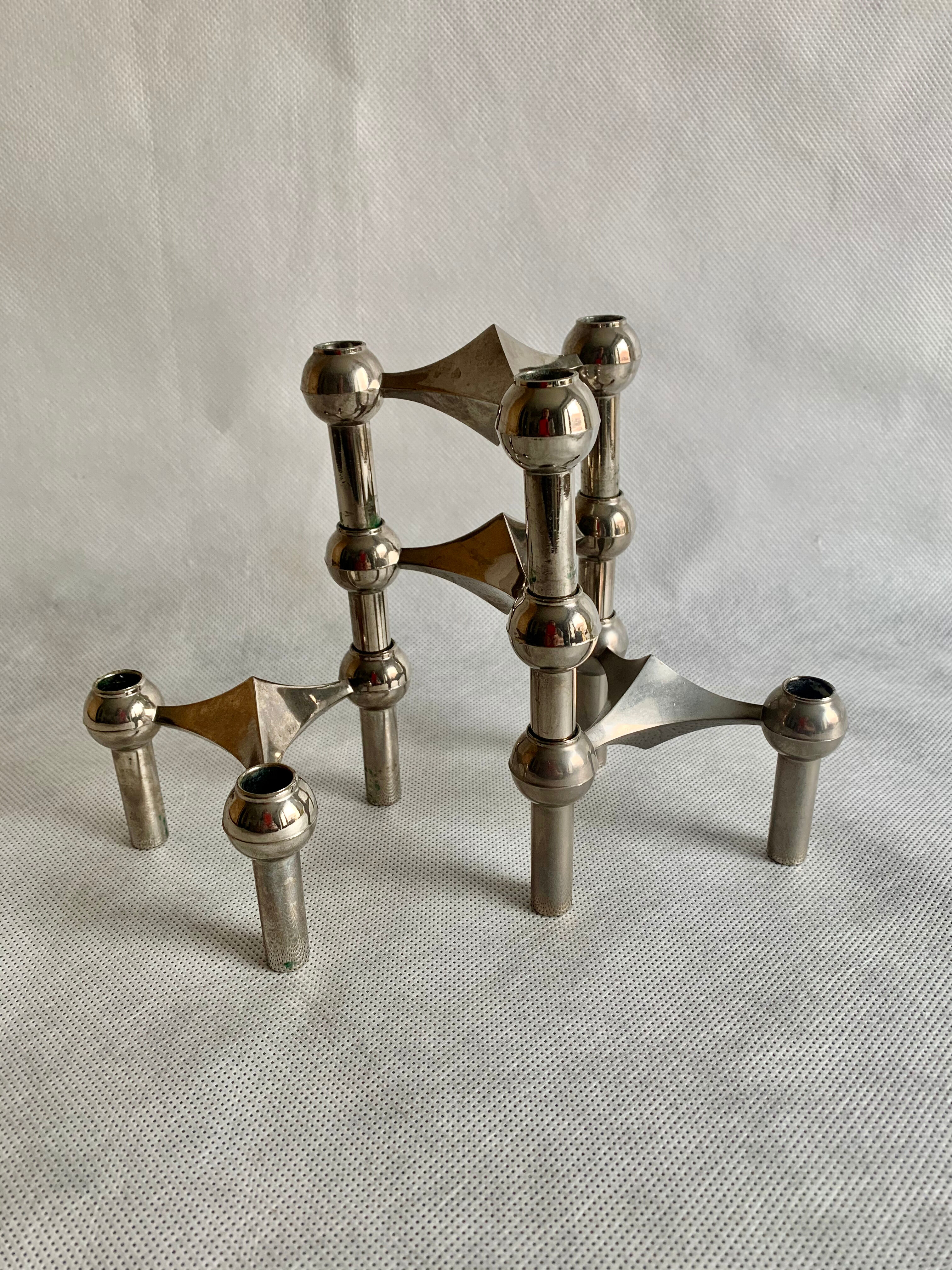 Set of 4 candleholders by Fritz Nagel for BMF, 1960s