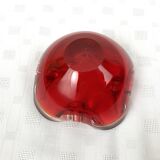 Cendrier vintage en verre massif rouge style Murano