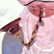 Bubble glass pendant light with engraved inscription of the town of Biot circa 1950