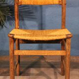 Wooden & straw chair 1960