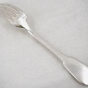 Christofle Cluny, 8 table forks, 20.5 cm, silver-plated metal, excellent condition.