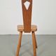 Dutch Brutalist Oak Plant Table or Stool, 1950s