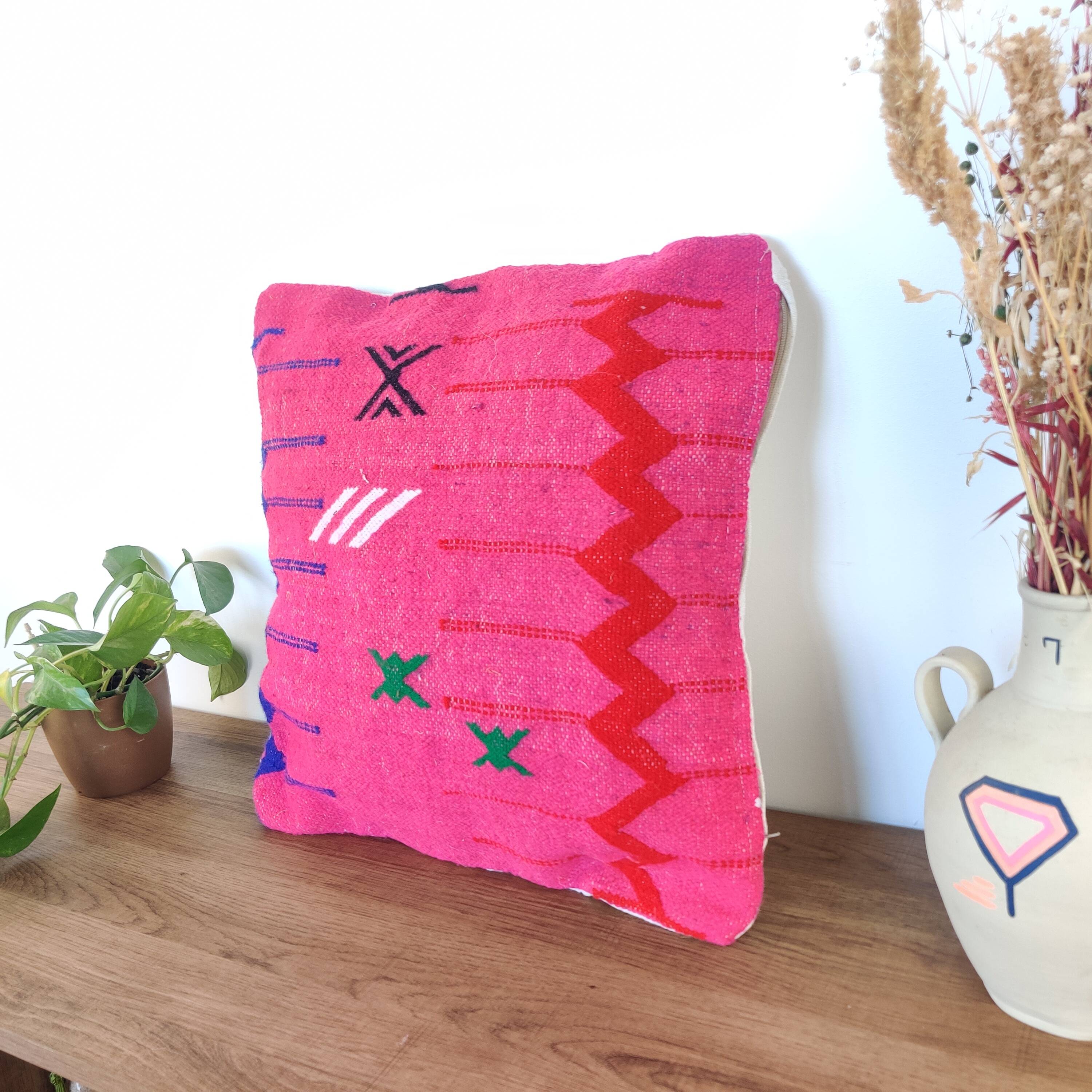 Tribal pink Berber cushion