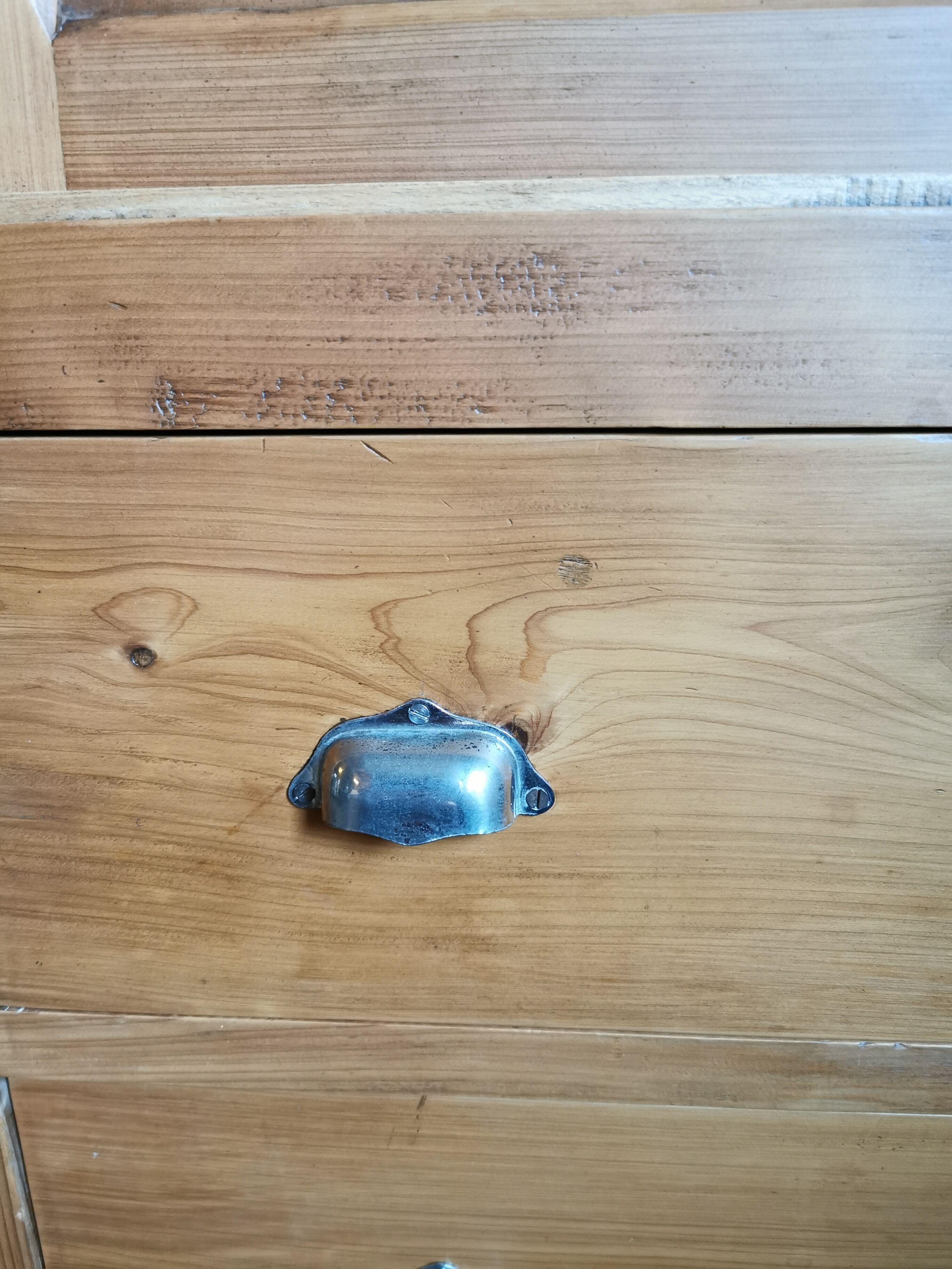 Vintage chiffonnier raw wood 3 drawers 2 doors