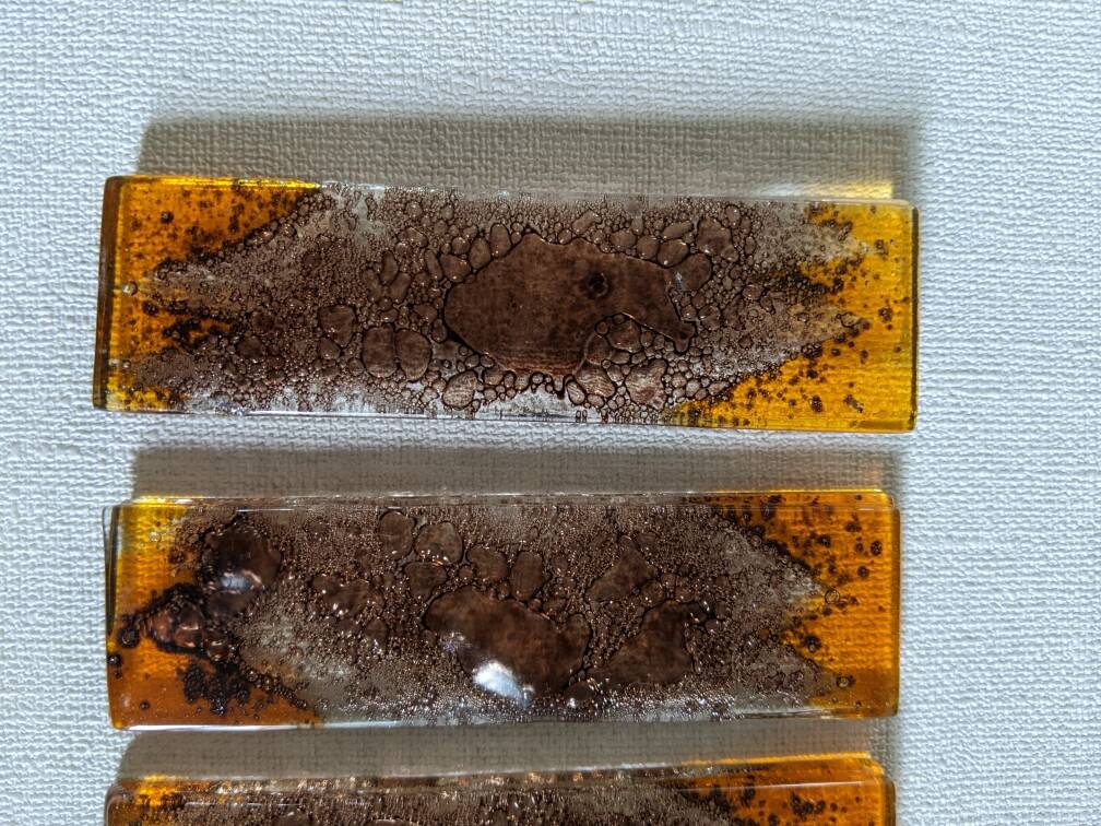 Set of 6 contemporary handcrafted glass paste knife holders