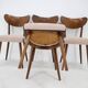 Ensemble de quatre chaises de salle à manger en hêtre restaurées des années 1950, Tchécoslovaquie