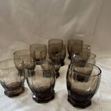 Smoked glass liquor glasses