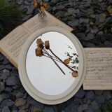 Oval wooden mirror
