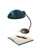 Vintage turquoise metal desk lamp / table lamp