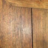 Rustic oak writing table with drawer