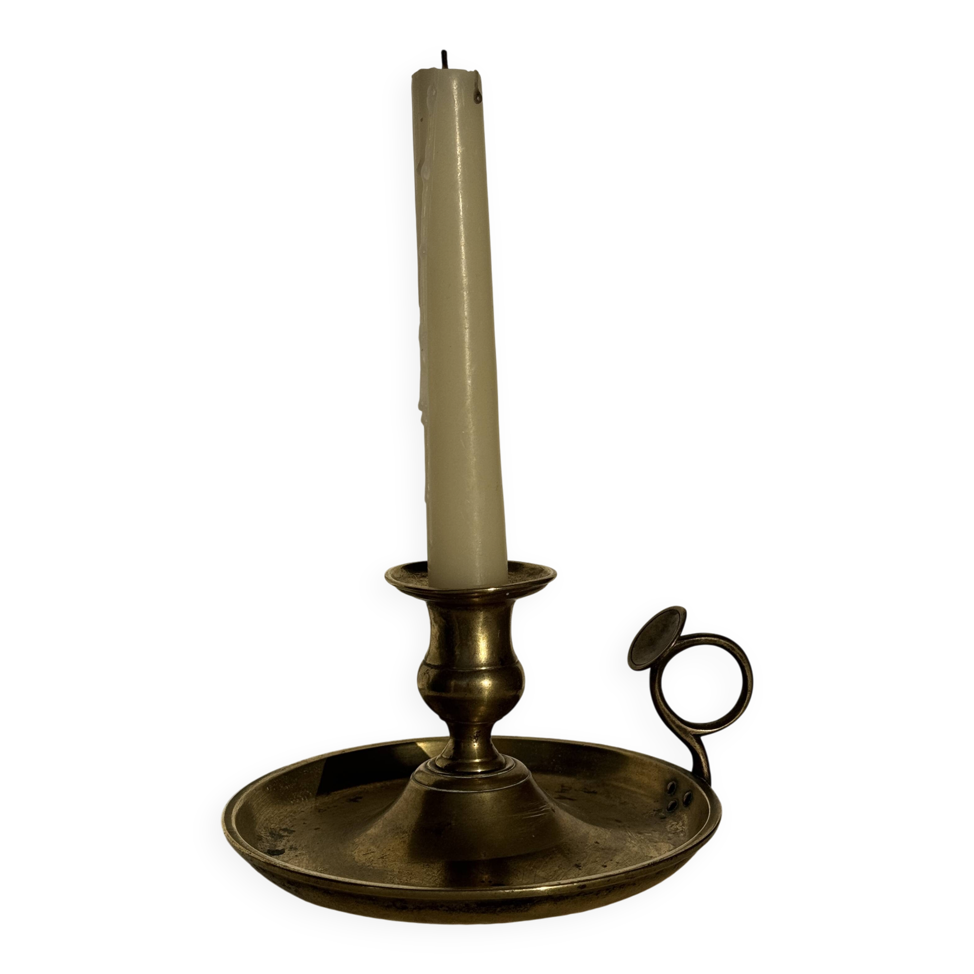 Antique gold hand candlestick H8 D14