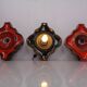Pop Art German Ceramic Wall Lamps, 1970s, Set of 3