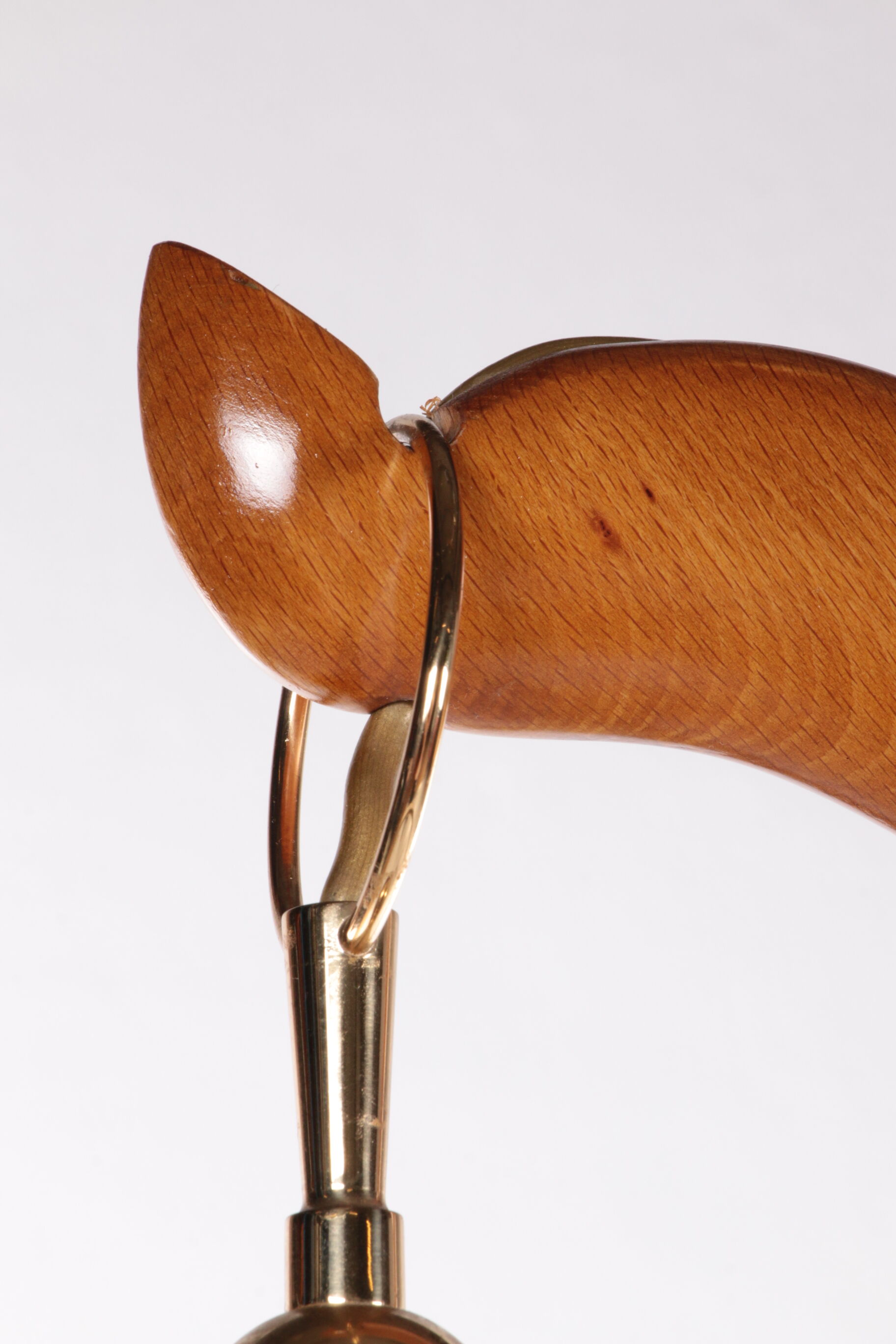 French wooden arched floor lamp from the 1940s