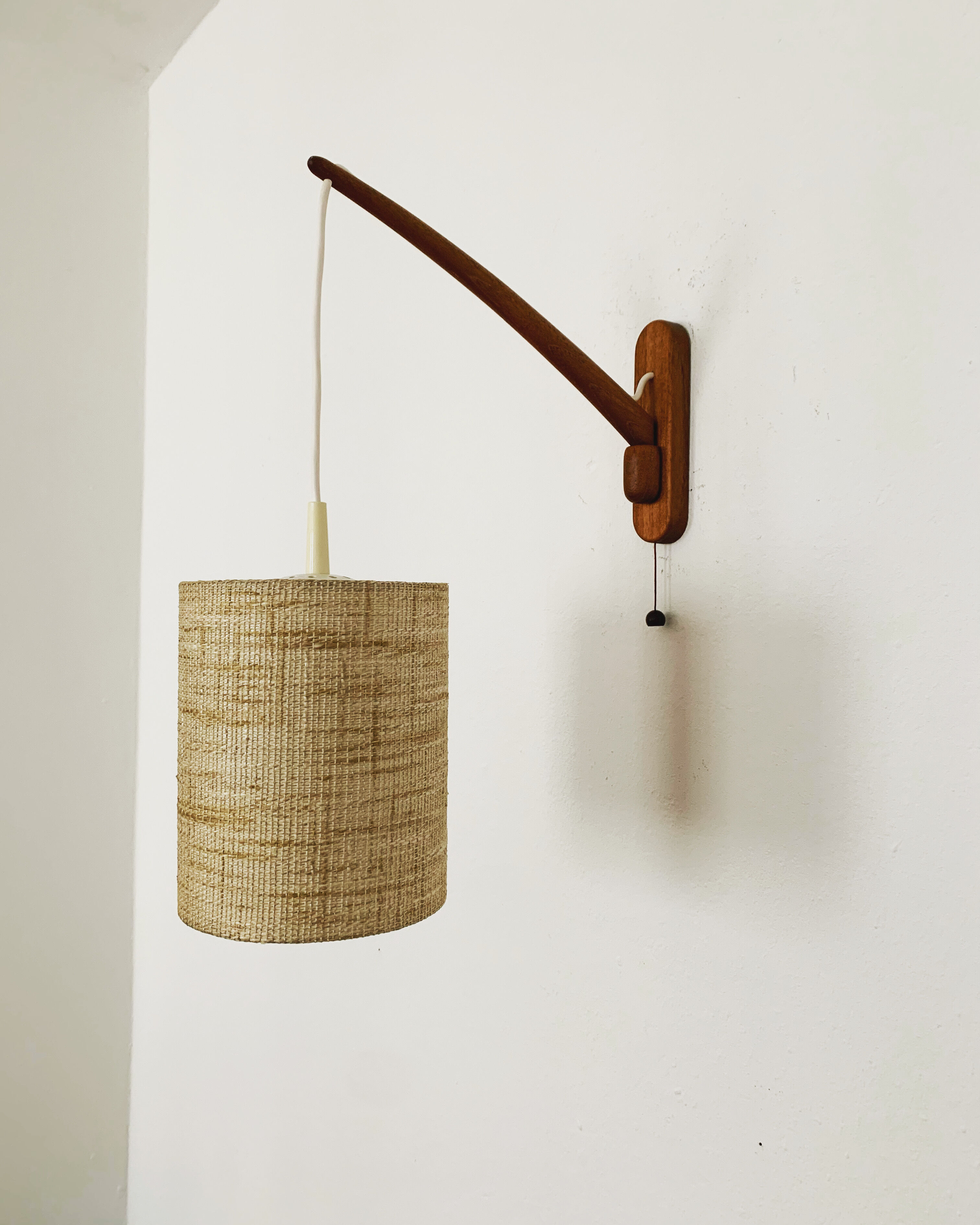 Danish adjustable teak wall lamp