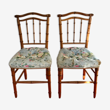 Pair of chairs bamboo collection Napoleon III