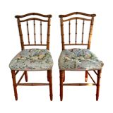 Pair of chairs bamboo collection Napoleon III