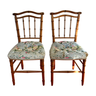 Pair of chairs bamboo collection Napoleon III