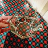 Vintage Crystal Ice Bucket with Metal Handle from the 70s