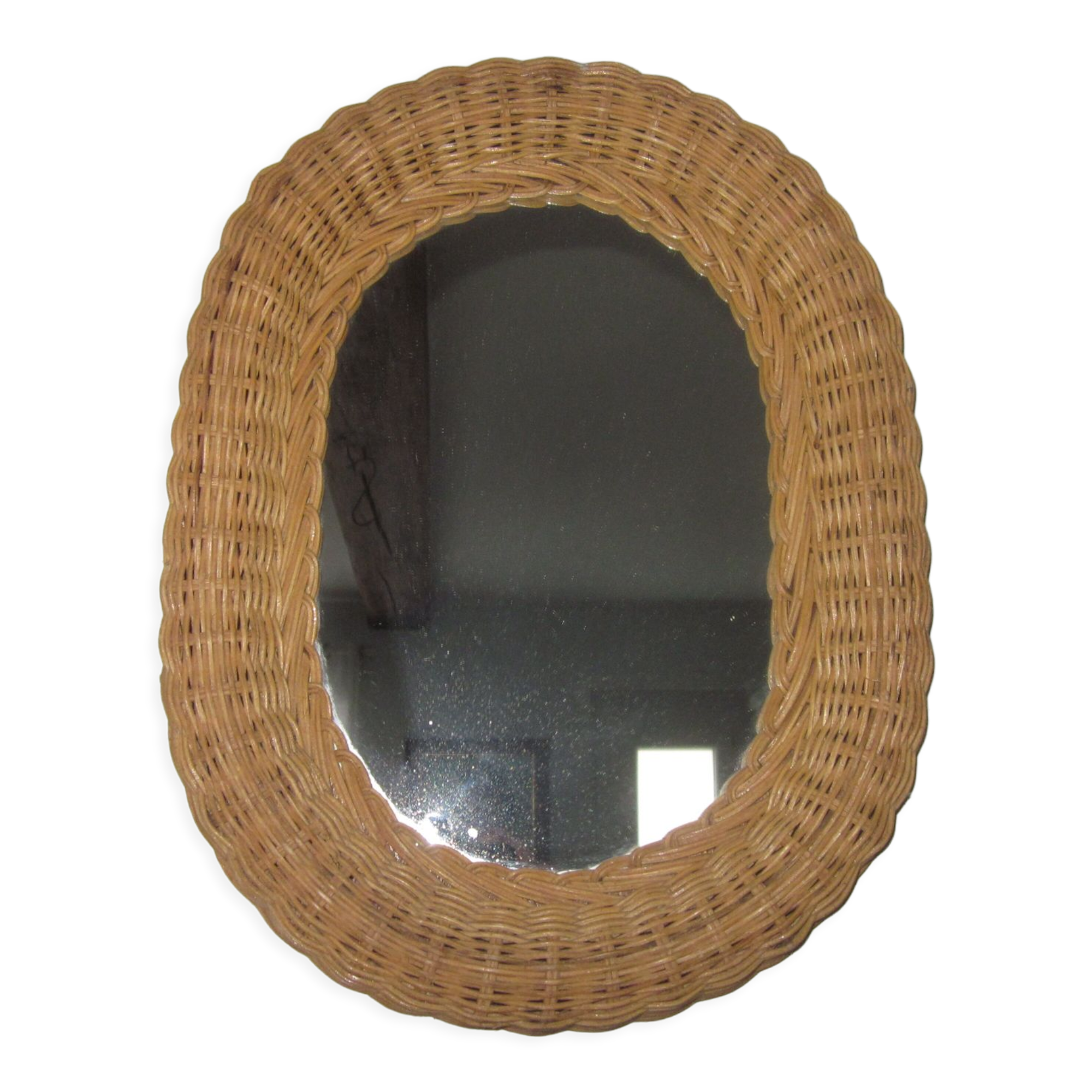 Vintage rattan mirror
