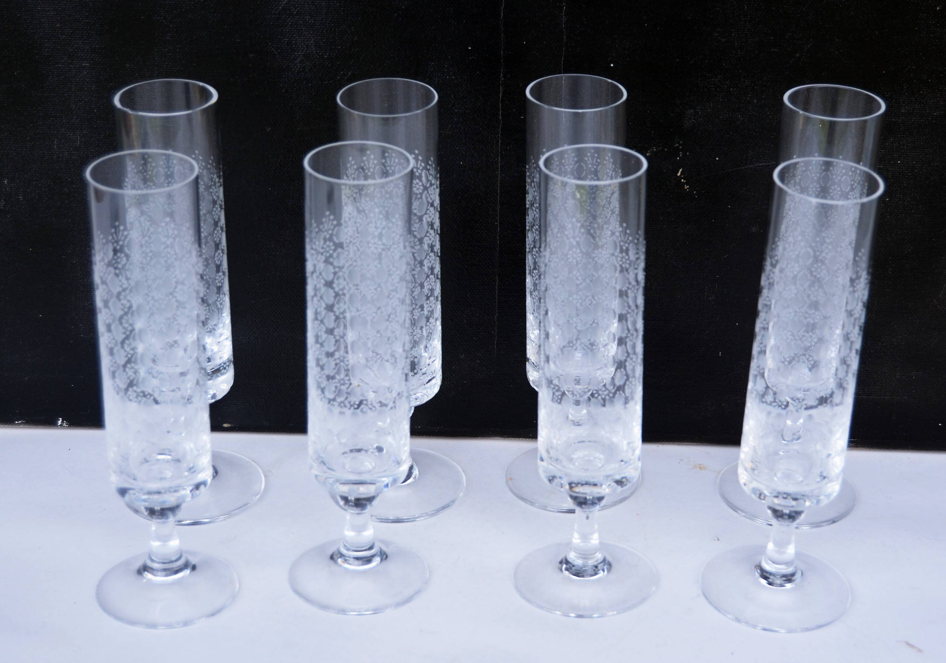 Lot of 7 Rosenthal Romance Motif I Flute Champagne 7.25" tall