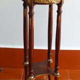 Saddle or pedestal table Napoleon III, marble and varnished wood base Ø30 x 82 cm