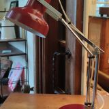 Vintage articulated table lamp red metal