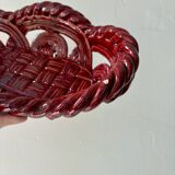 Vintage red ceramic basket