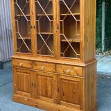 Large English display cabinet in solid wood, 20th century, 155cm