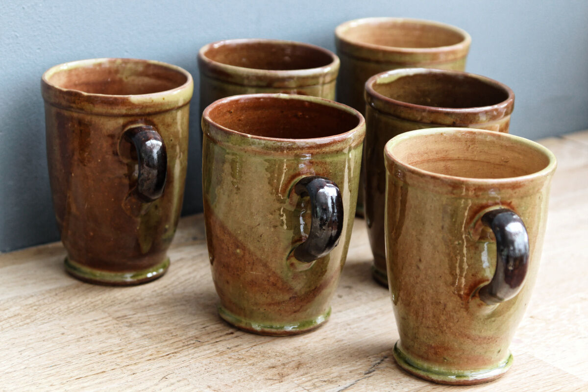 Glazed terracotta orangeade service