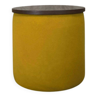 Vintage fabric and teak side table.