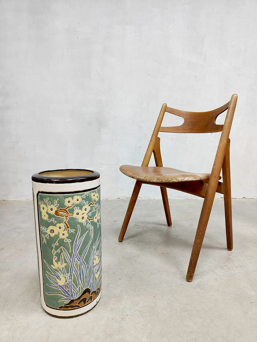 Vintage ceramic umbrella stand vase art nouveau