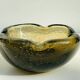 Amber bubble glass ashtray – vintage 1960s design