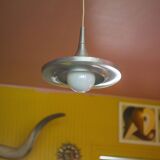 Space Age aluminum suspension, saucer suspension, vintage ceiling lamp, ceiling lamp