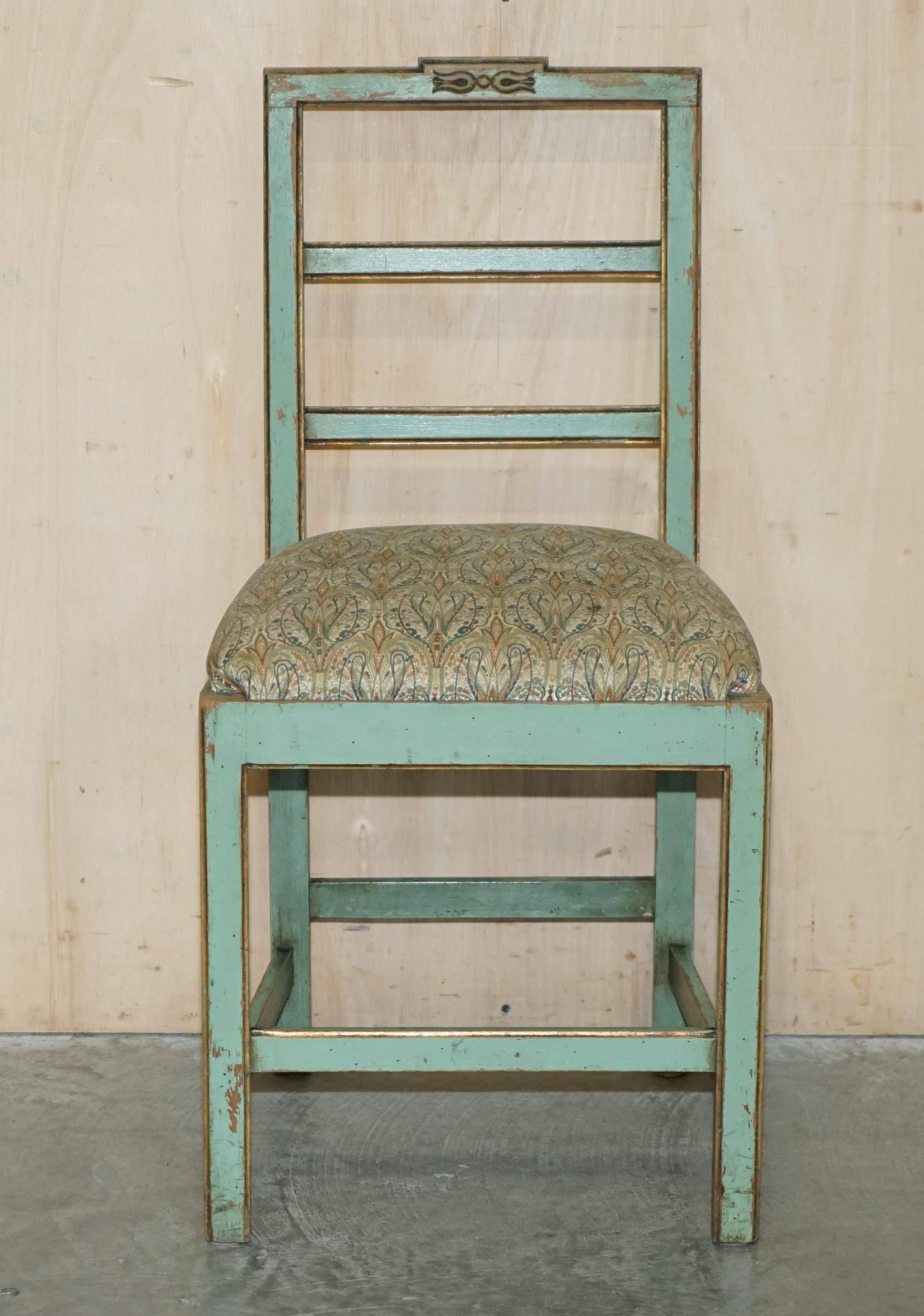 Pair of antique French chairs with original paint.