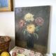 Old Painting Oil on Canvas Late 19th Century – Still Life with Chrysanthemums
