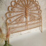 Peacock rattan bed head