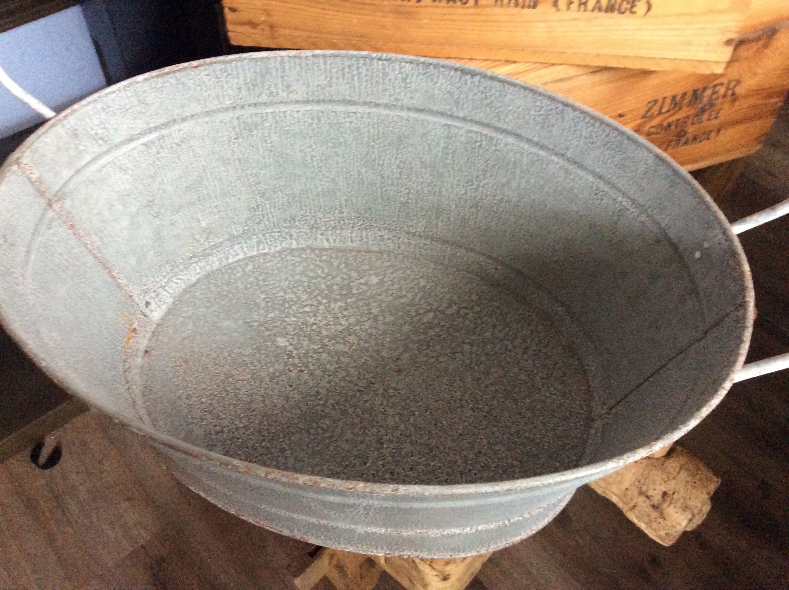 bassine en zinc Zinc Oval Basin Tub Bucket